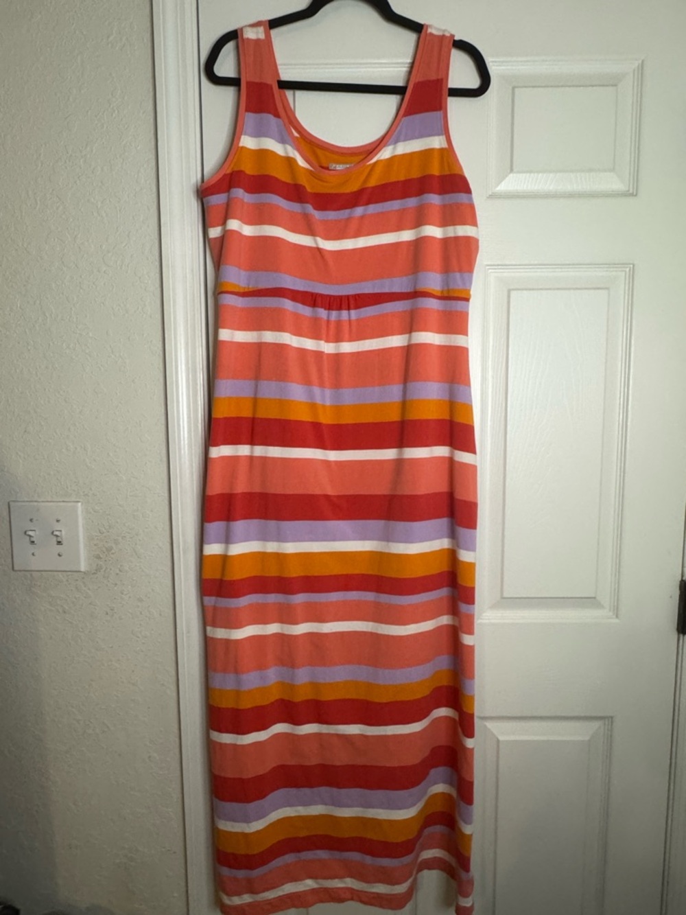 Columbia Coral Striped Sleeveless Maxi Dress